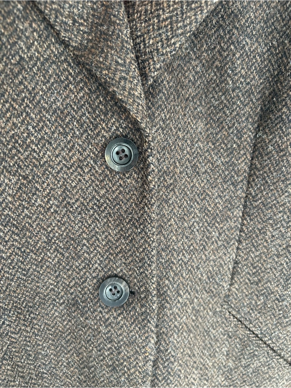 Peruvian Connection Brown Herringbone Wool/Alpaca Blazer - Picture 6 of 11